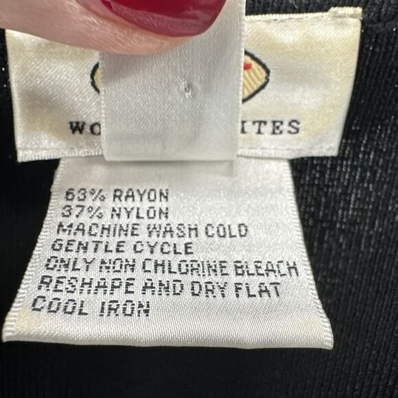 Talbots Sweater Womens Petite 1X Black Cardigan Rayon Knit V-Neck Crop Vintage - Picture 5 of 7